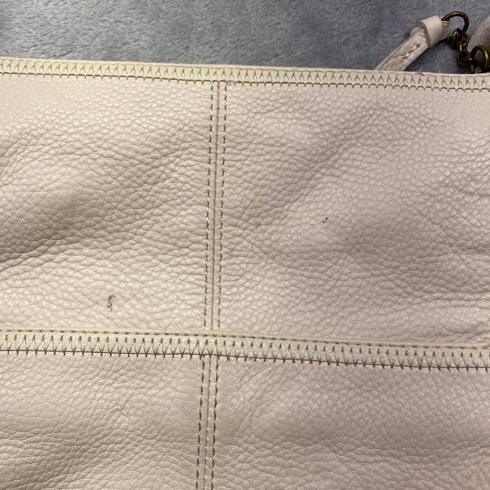 The Sak Pale Pink Leather Crossbody Bag Flap Zip Pockets Adjustable Strap‎